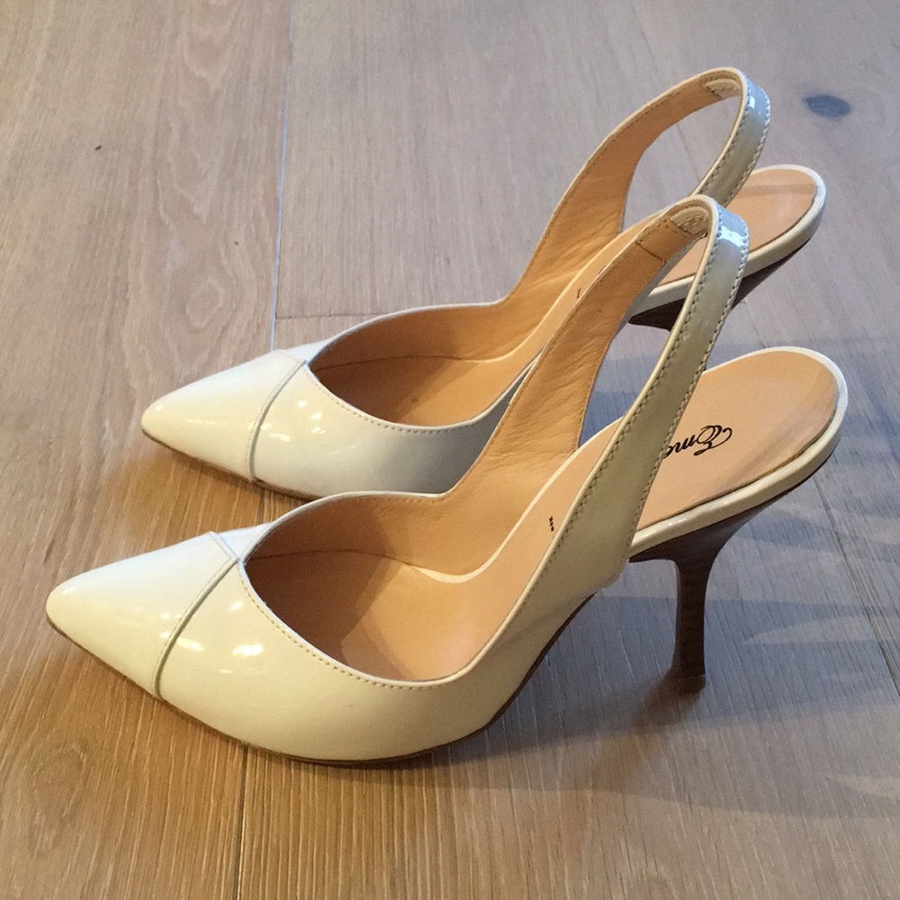 Emerson Fry white leather sling-back heels Sz 37